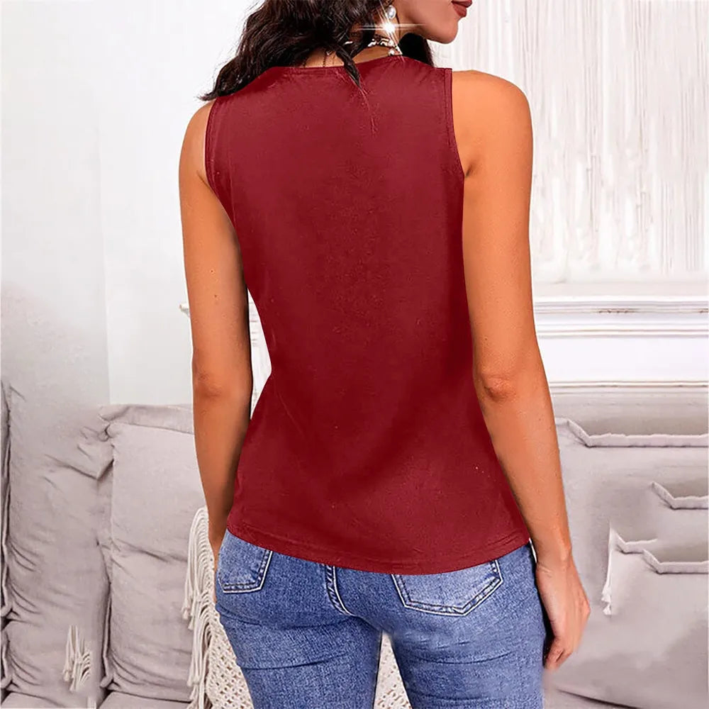 Women's V-Neck Wide Strap Tank
