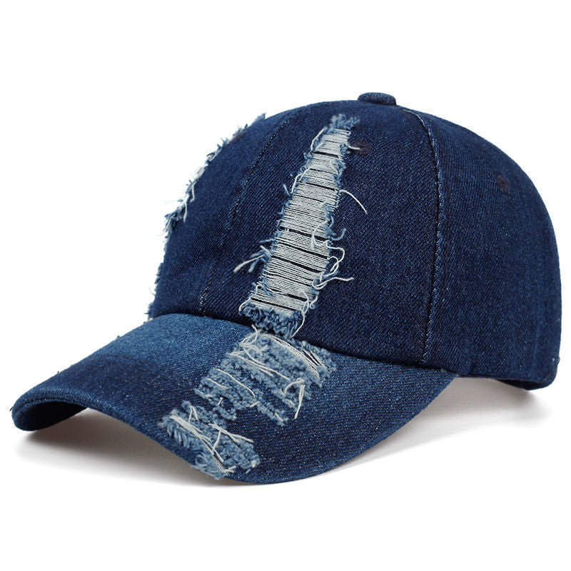 Unisex Vintage Washed Distressed Cap Baseball Denim