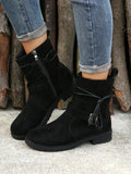 Women Belt Buckle Ankle Boots Chunky Chelsea Boots Mid Heel