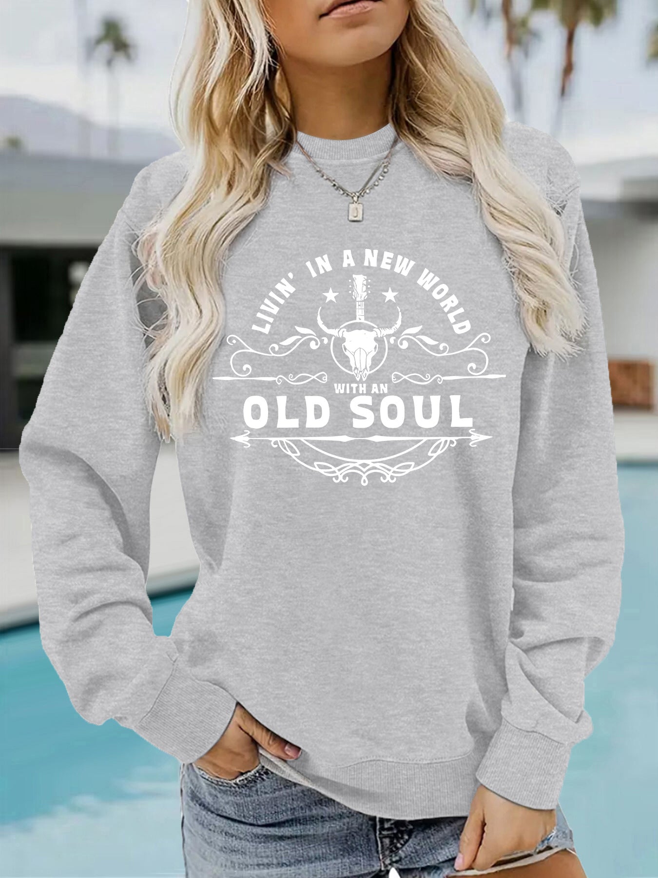 Western Country Music Pattern Printed Hoodie Sweatshirt
