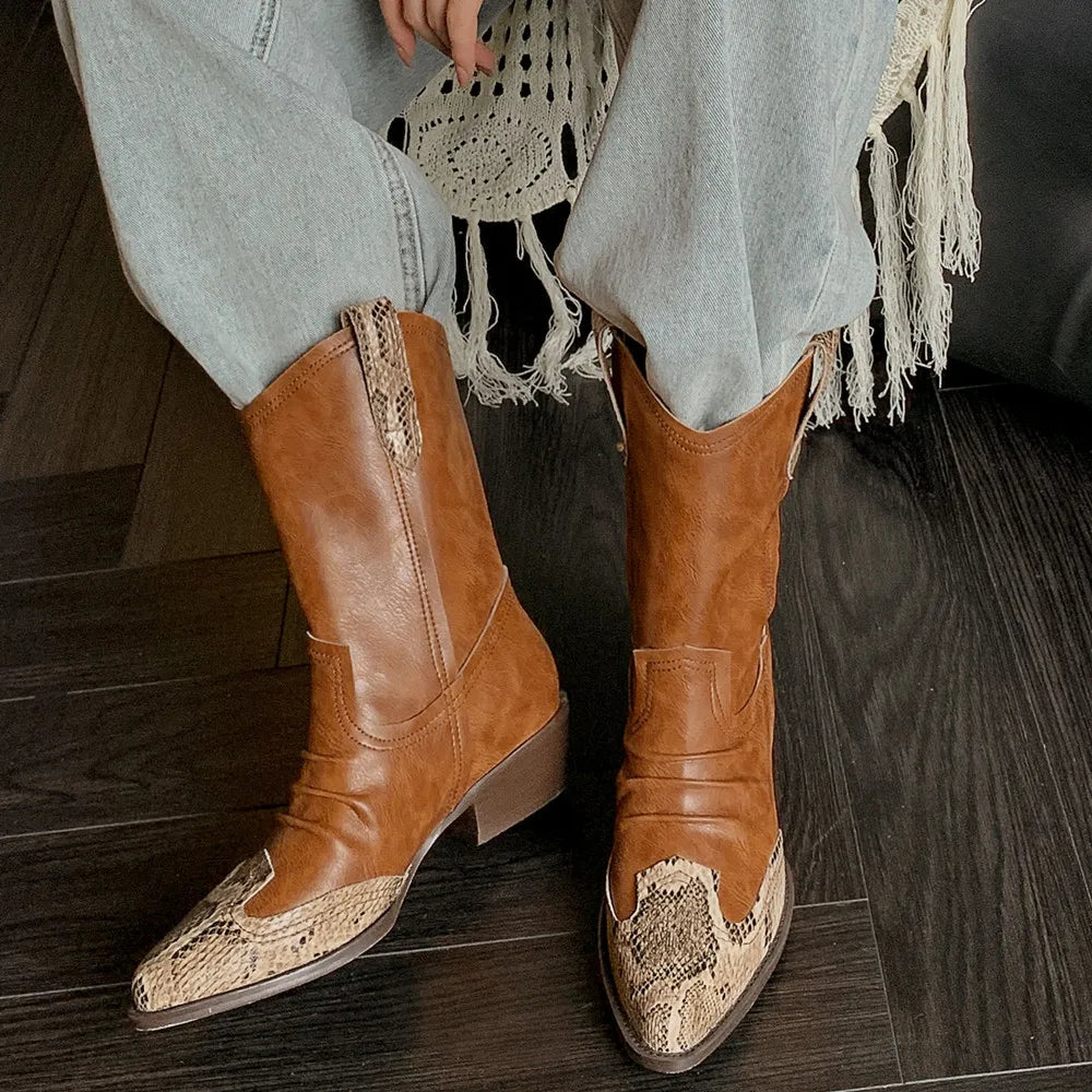 Western Women Short Genuine Leather Boots