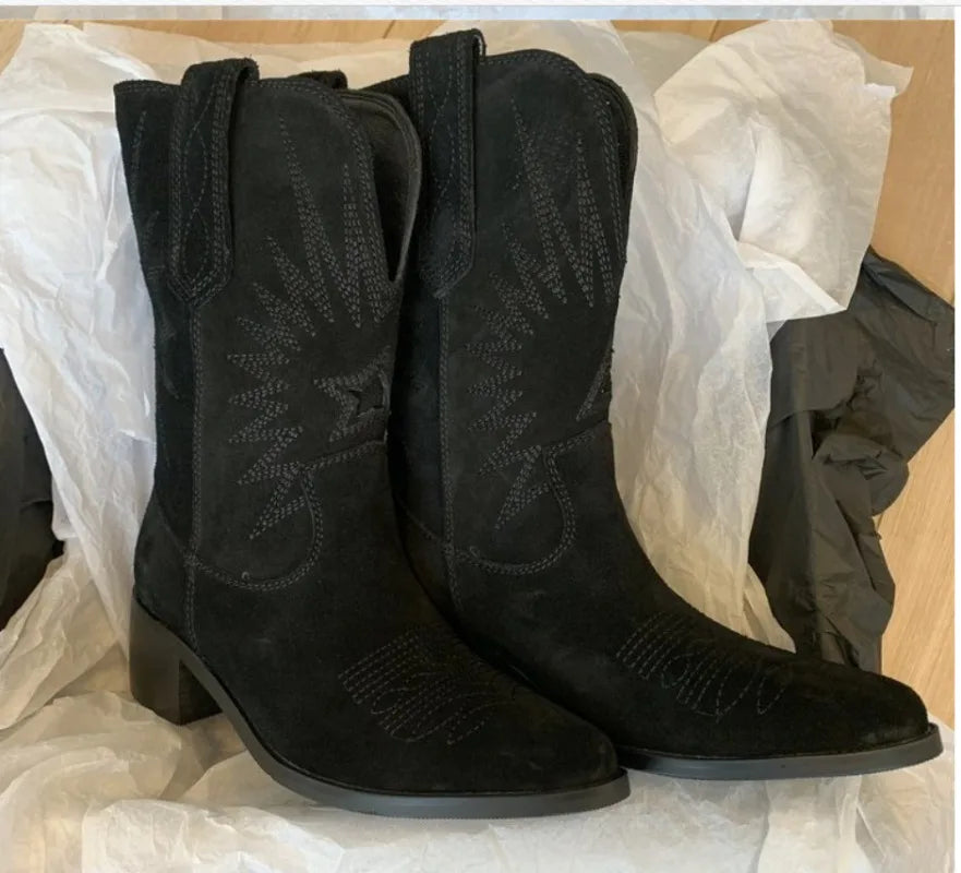 Women's Western Embroidery Flower Boots