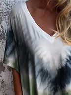 Full Size Pocketed Tie-Dye Short Sleeve Maxi Dress