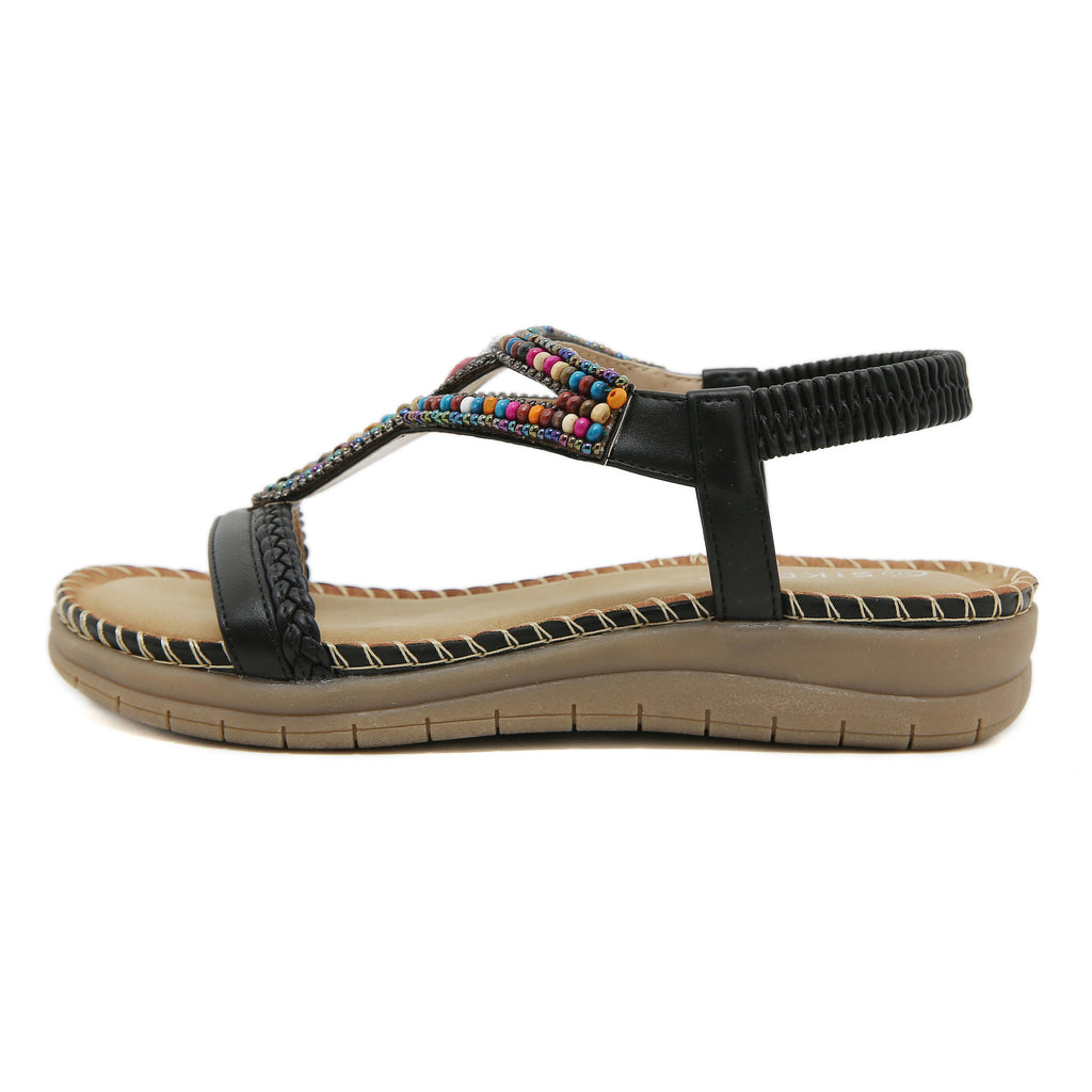 Sandals Bohemian rhinestone comfortable round head plus size