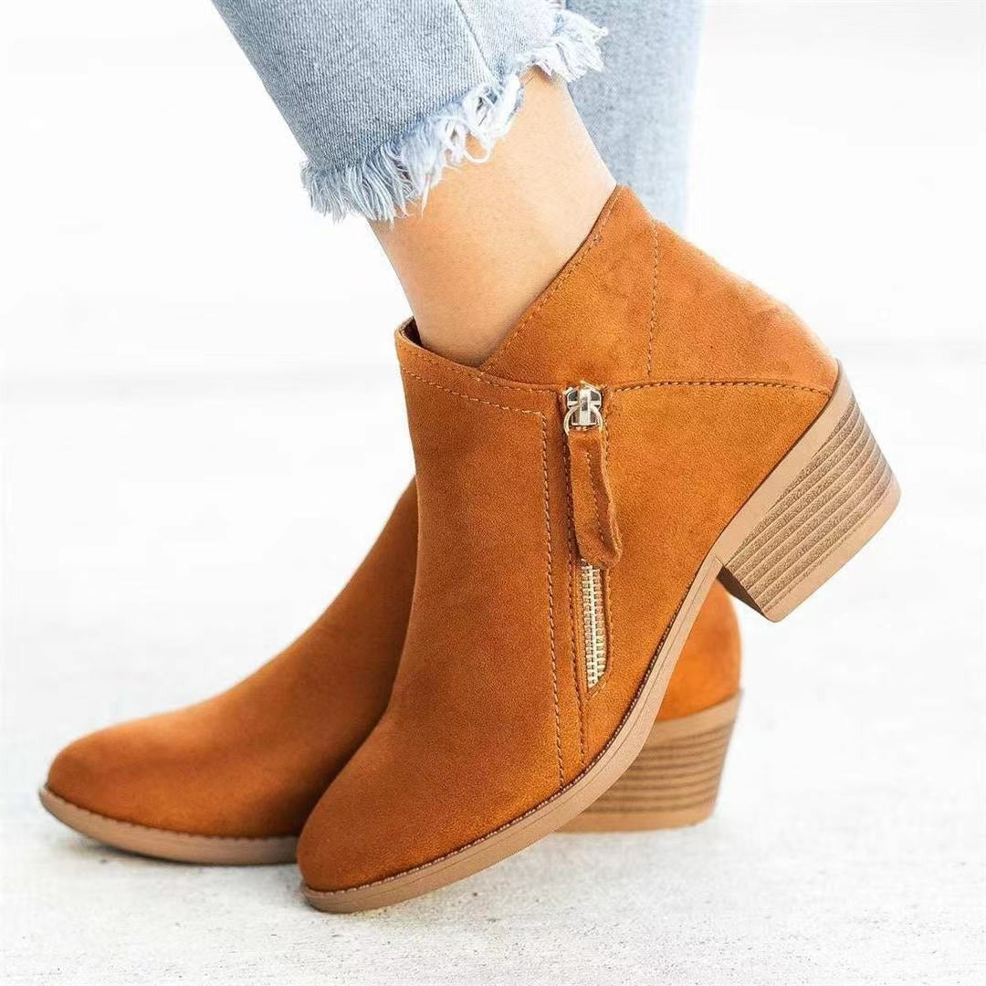Boots Women's Thick Heel Side Zipper