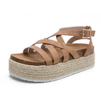 Platform Women's Thin Strap Cross Buckles Summer Sandals