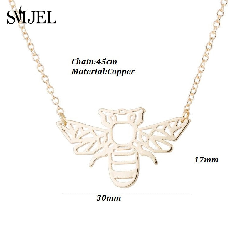 Gold Bee Pendant Necklace & Pendants Party Honey Bee Accessories Everyday Jewelry