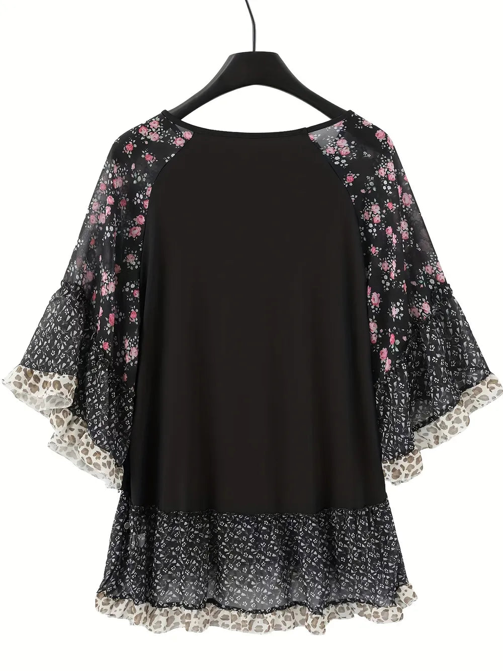 Woman's Blouse Printed Round Neck Half Sleeve Top