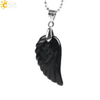 Natural Gem Stone Angel Wing Necklaces & Pendants