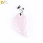 Natural Gem Stone Angel Wing Necklaces & Pendants