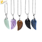 Natural Gem Stone Angel Wing Necklaces & Pendants