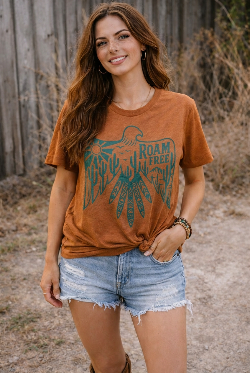 Roam Free T- shirt (Boho/Western)