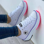 Flat Lace-Up Sneakers Canvas Sport Shoes