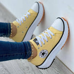 Flat Lace-Up Sneakers Canvas Sport Shoes