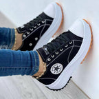 Flat Lace-Up Sneakers Canvas Sport Shoes