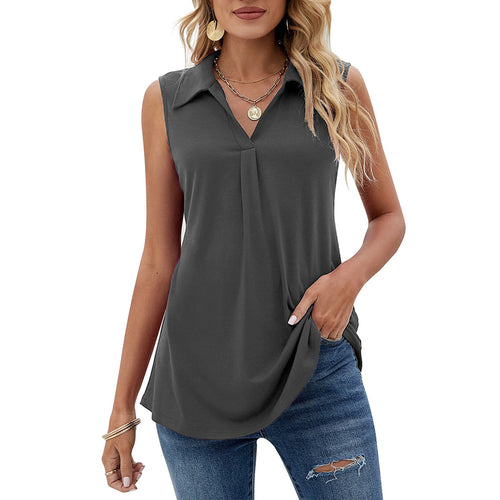 Women's Summer Tank Loose Fit Polo Shirts