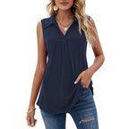 Women's Summer Tank Loose Fit Polo Shirts