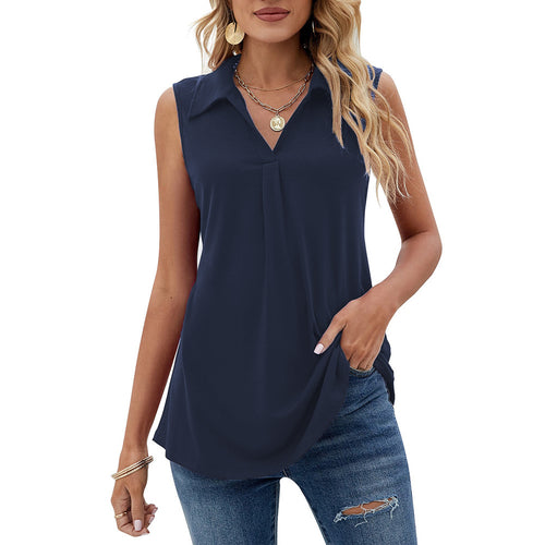 Women's Summer Tank Loose Fit Polo Shirts