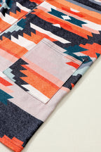 Western Tribal Aztec Print Cardigan Orange