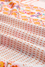 Women's Multicolor Boho Patchwork Print Square Neck Sundress