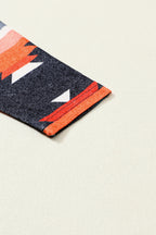 Western Tribal Aztec Print Cardigan Orange